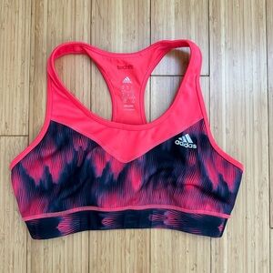 Adidas Climalite Medium Support Sports Bra Pink Black Size M